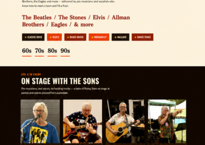 Rising Sons Party Band Website Design Case Study